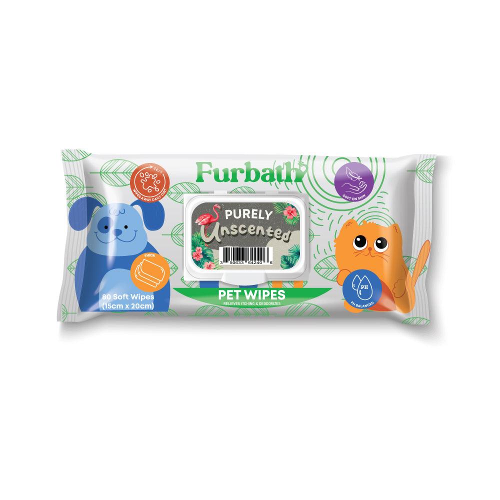 Furbath Natural Pet Wipes 80 Count- Unscented - bearsupreme