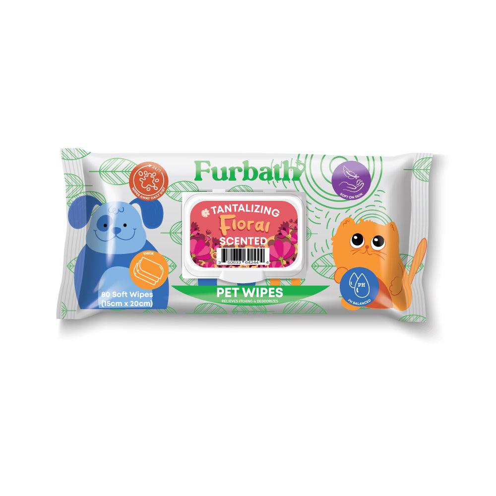 Furbath Natural Pet Wipes 80 Count- Floral - bearsupreme