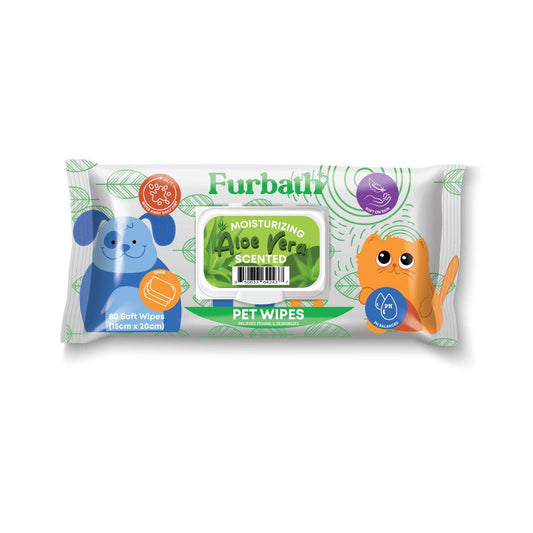 Furbath Natural Pet Wipes 80 Count- Aloe Vera - bearsupreme