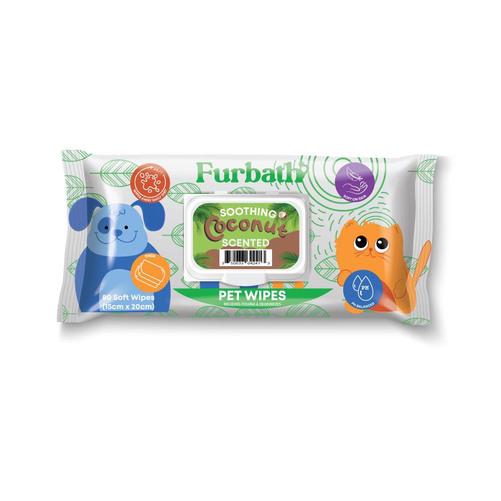 Furbath Natural Pet Wipes 80 Count- Coconut - bearsupreme