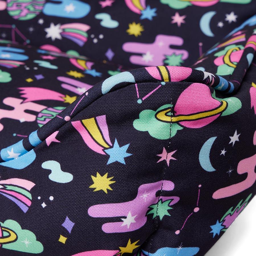 Liz Harry Space Print Large Dog Bed Black - bearsupreme