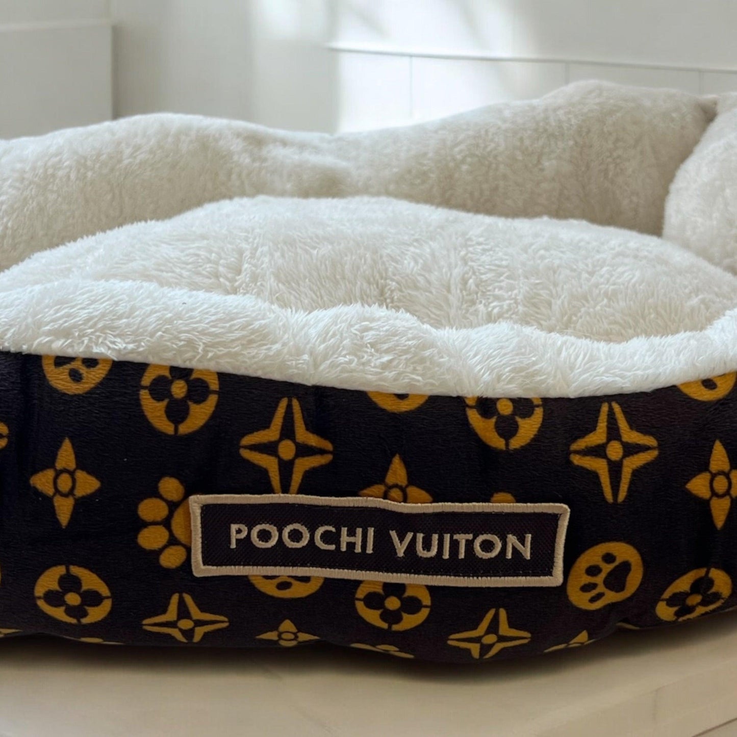 Poochi Vuiton Teddy bed for medium dog - bearsupreme