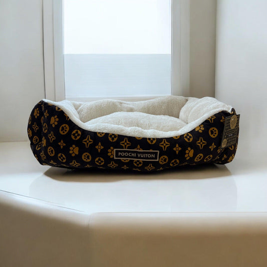 Poochi Vuiton Teddy bed for medium dog - bearsupreme