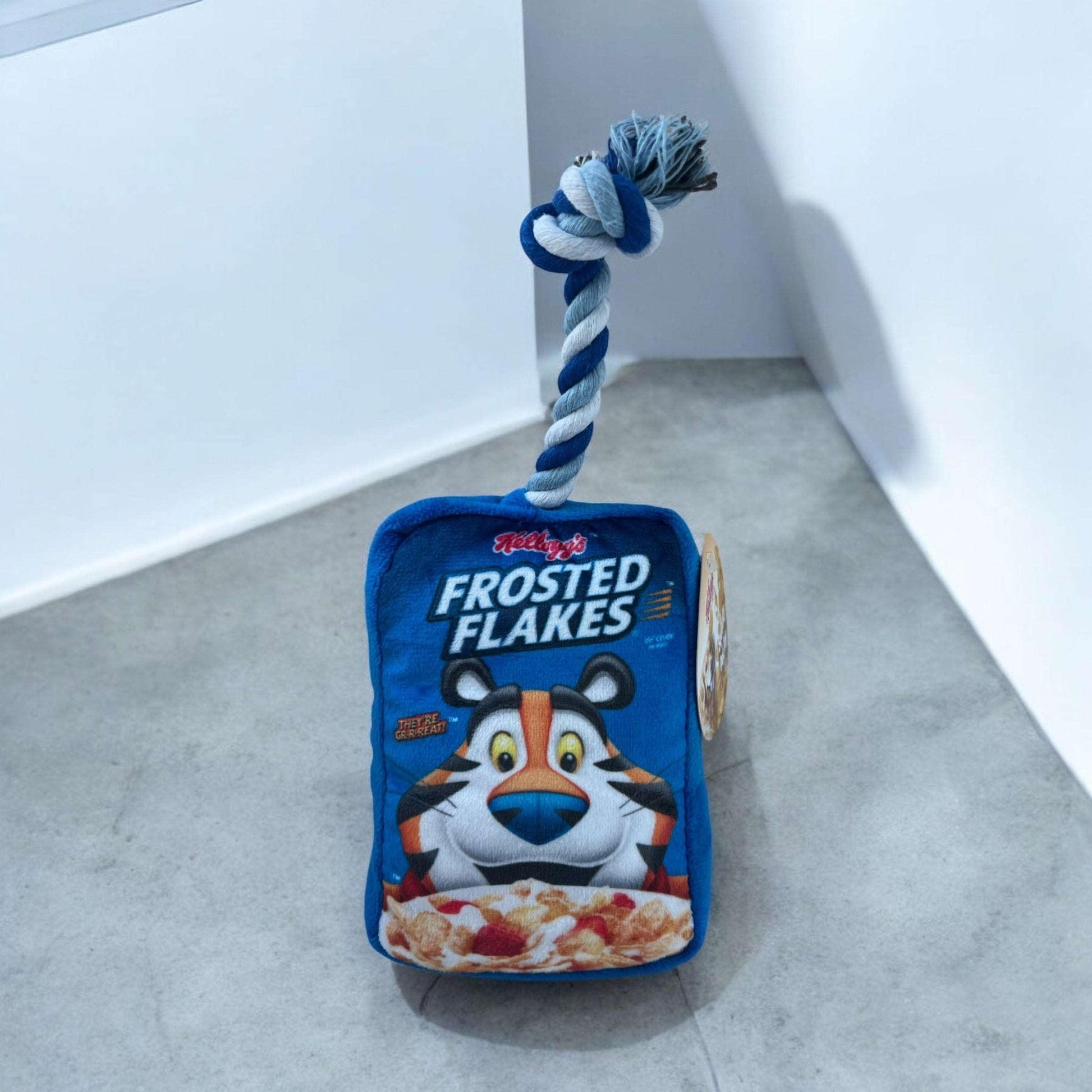 Frosted Flakes Squeaky Pet Toy & Rope - bearsupreme