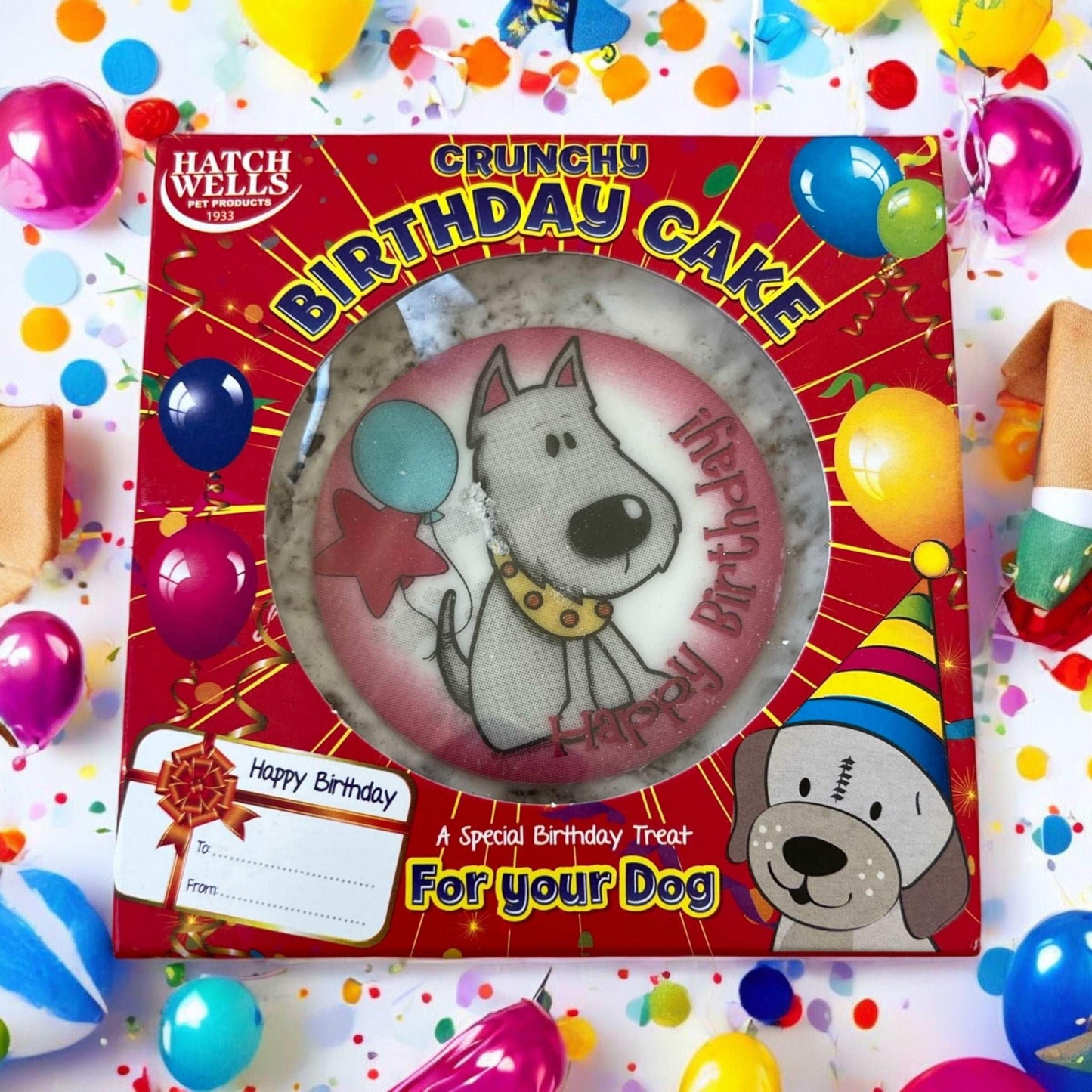 Hatchwell Birthday Biscuit Cake for Dogs Red - bearsupreme