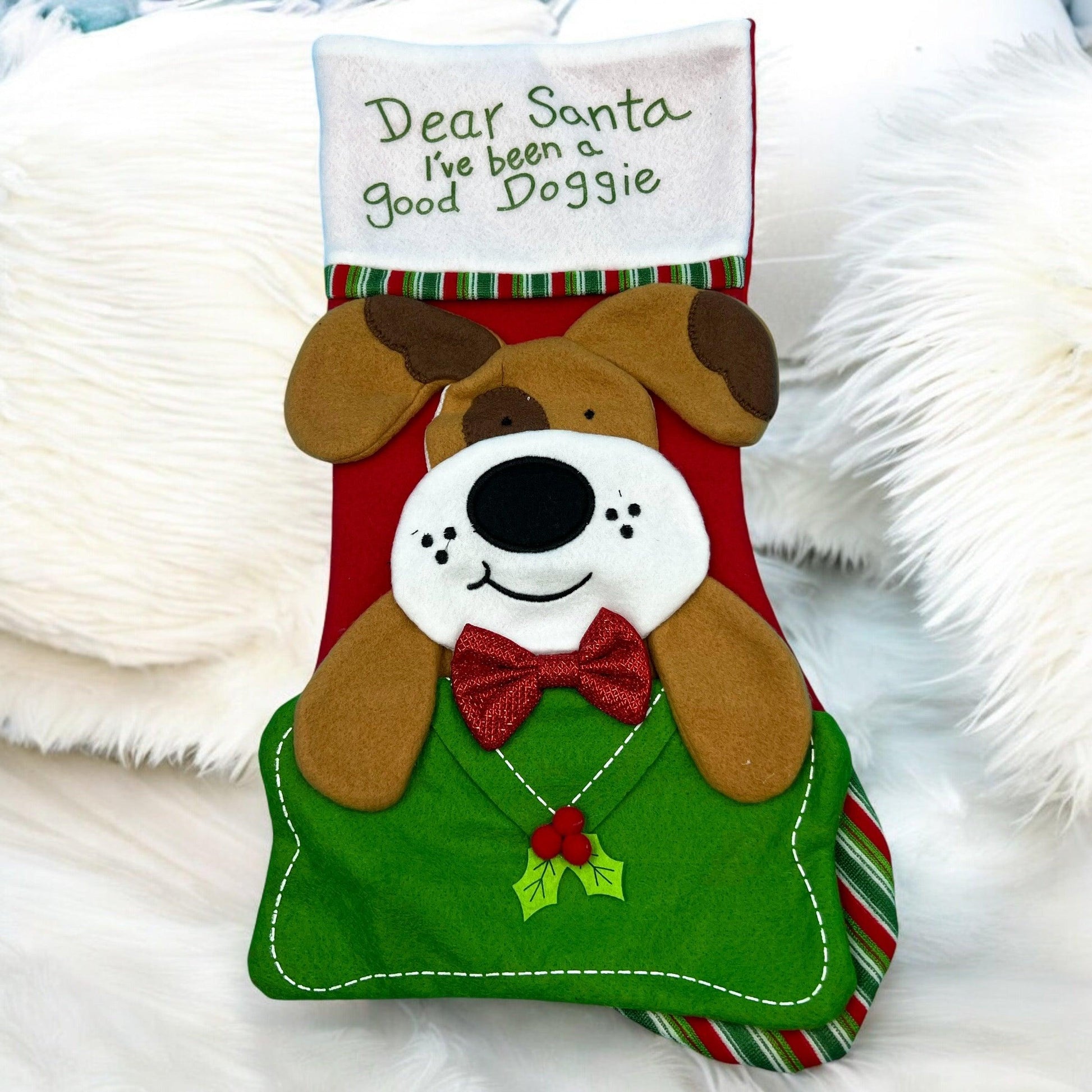 Xmas Dear Santa dog stocking - bearsupreme