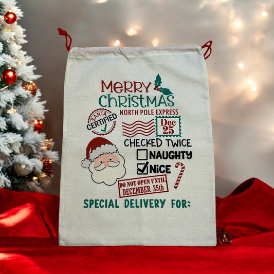 North Pole Express Xmas Sack - bearsupreme