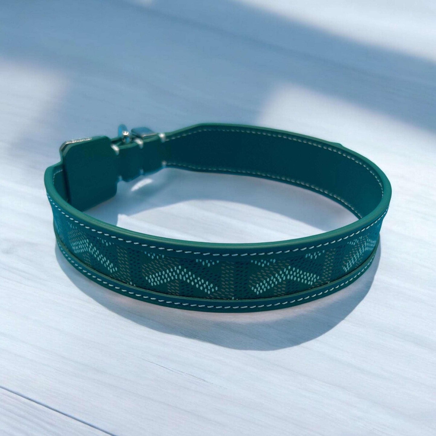 Grrryard Green Leather Collar - bearsupreme