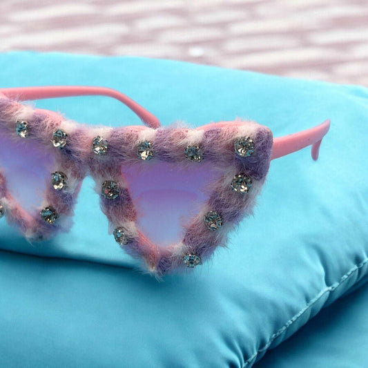 Furry pink Jewel sunnies - bearsupreme