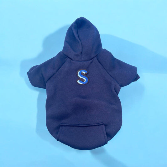 Retro Letter Hoodie Navy - bearsupreme