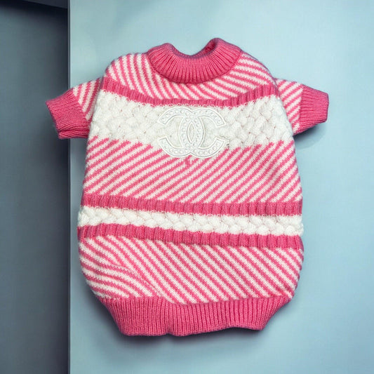 Pawnel Knitted stripe Sweater Pink - bearsupreme