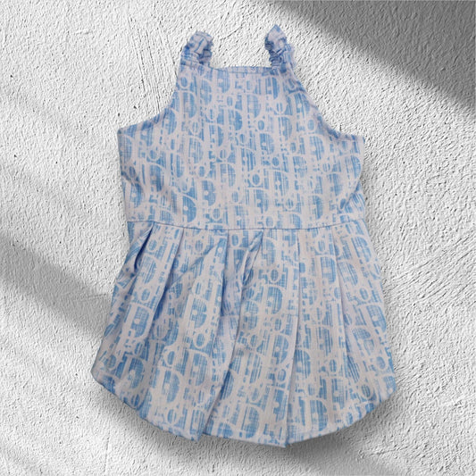 PawDior Blue Monogram Dress - bearsupreme