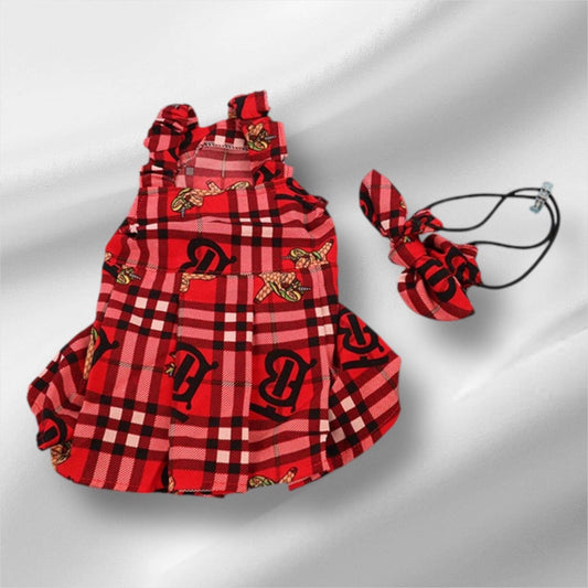 Furrberry Red Monogram Dress - bearsupreme