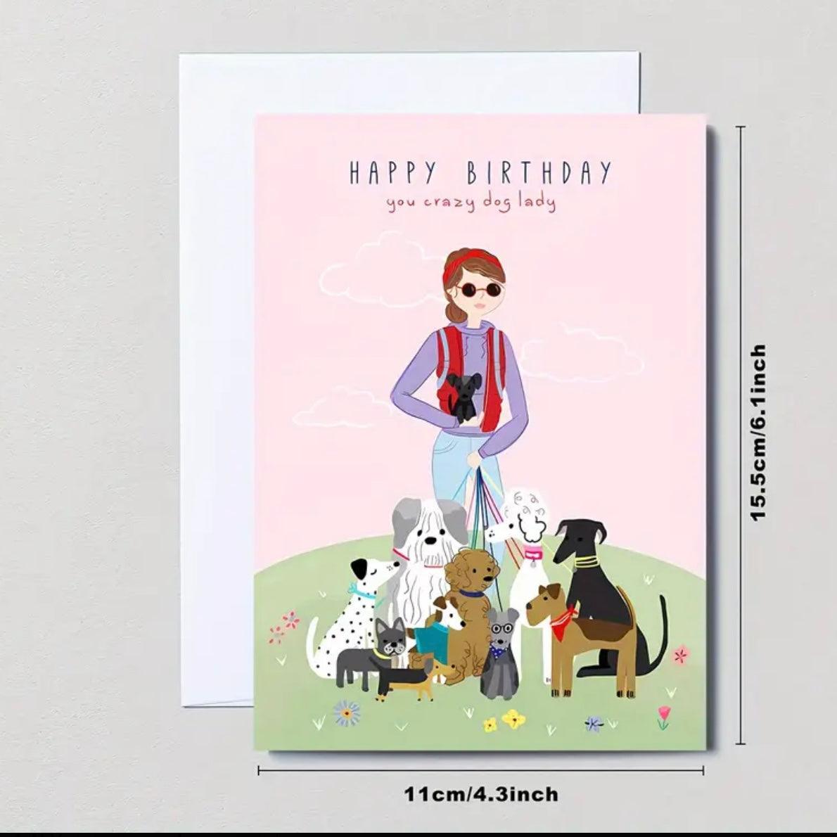 Crazy Dog Lady Birthday Greeting Card - bearsupreme