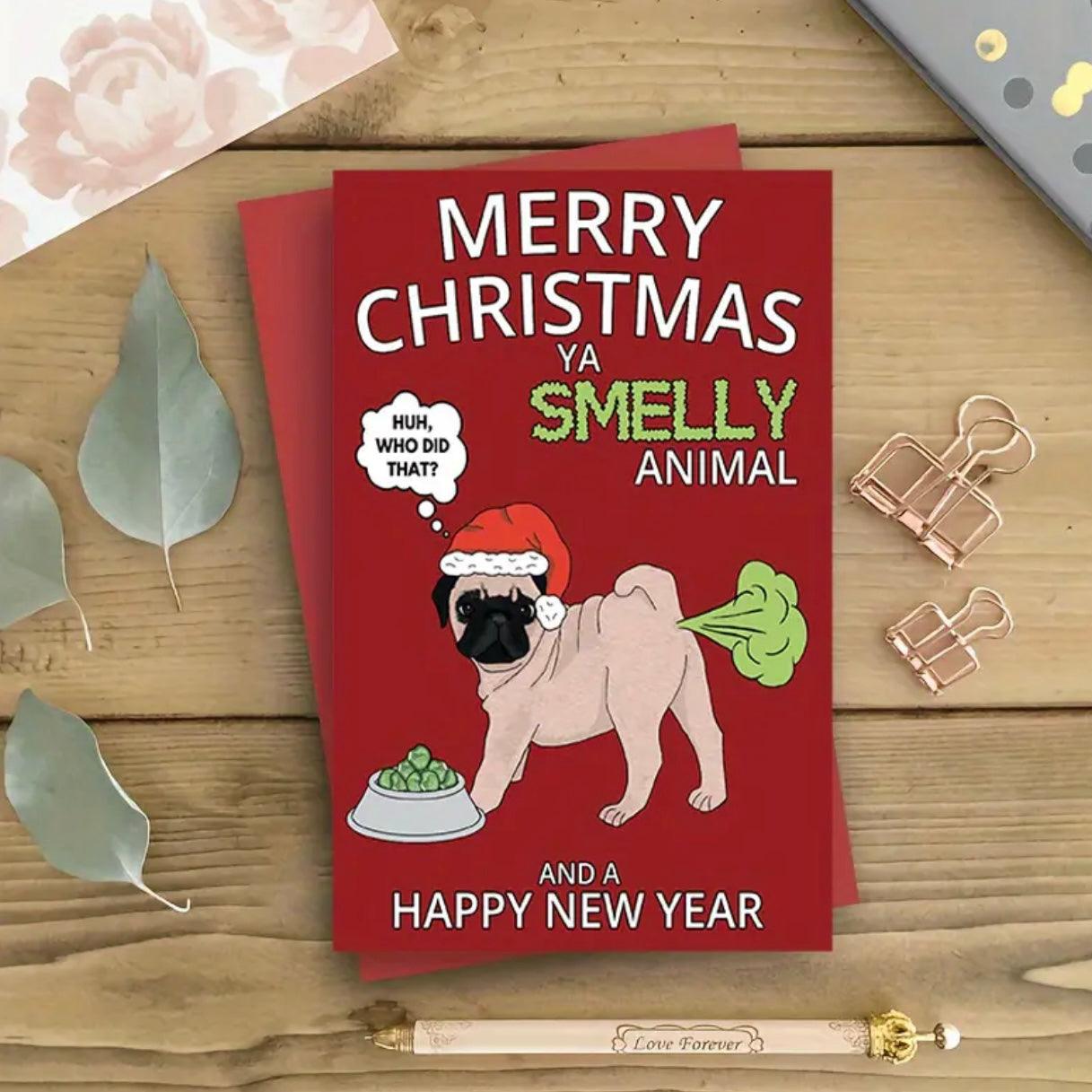 Smelly Animal Xmas Greeting Card - bearsupreme