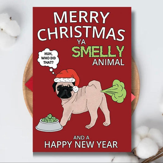 Smelly Animal Xmas Greeting Card - bearsupreme