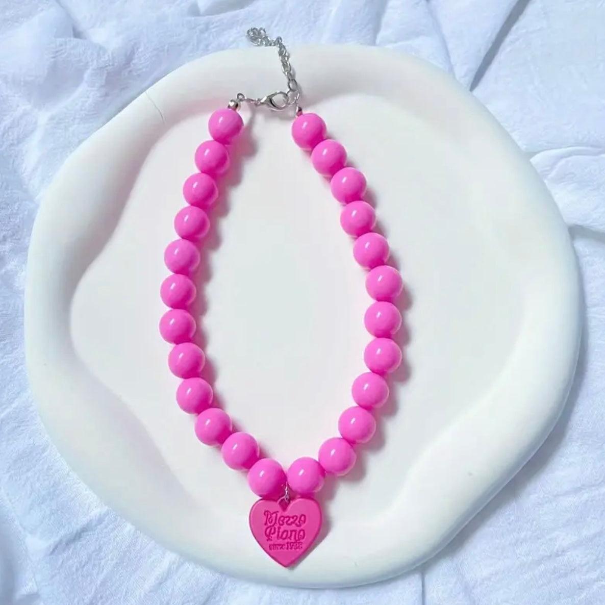 Heart Bead Charm Necklace - bearsupreme