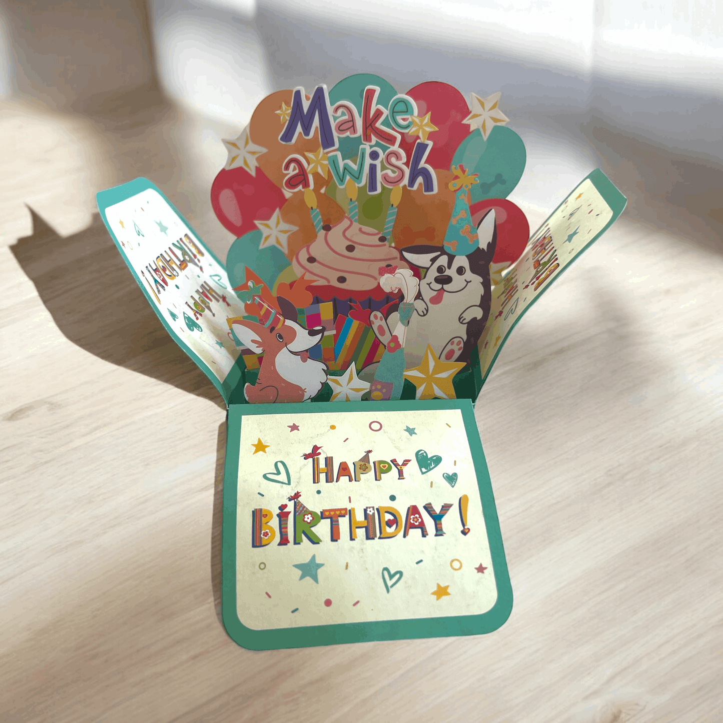 3D Pop up Make a wish Doggy Greeting Card bearsupreme