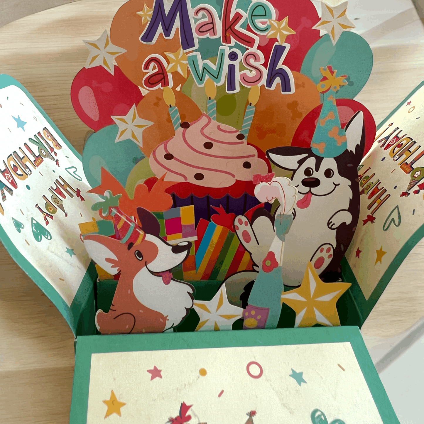 3D Pop up Make a wish Doggy Greeting Card bearsupreme