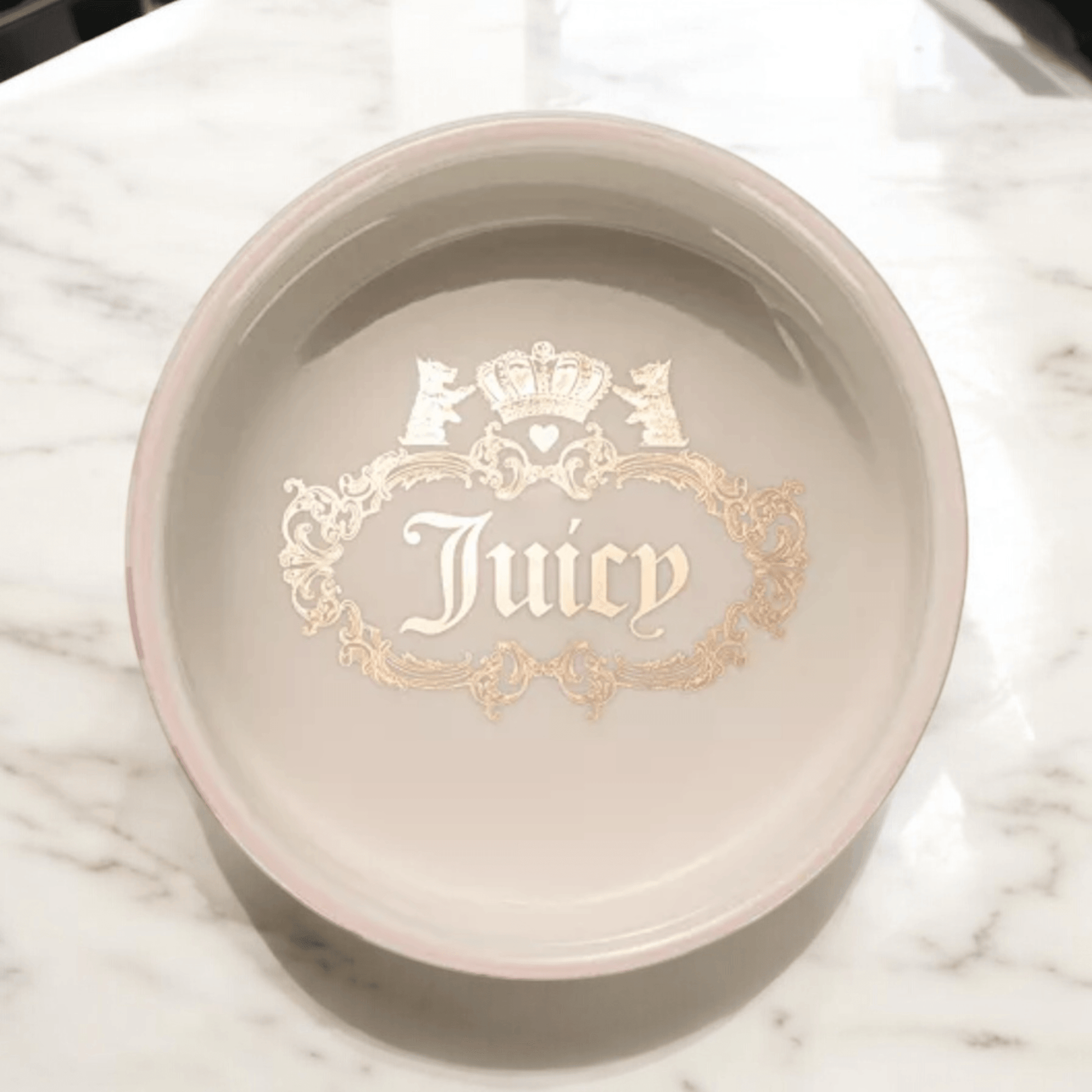 Juicy Couture Striped Pink Bowl Set of 2 bearsupreme