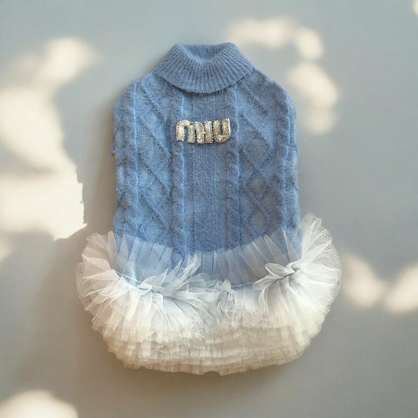 Miu Miu Pink Sparkly Sweater tutu Dress bearsupreme