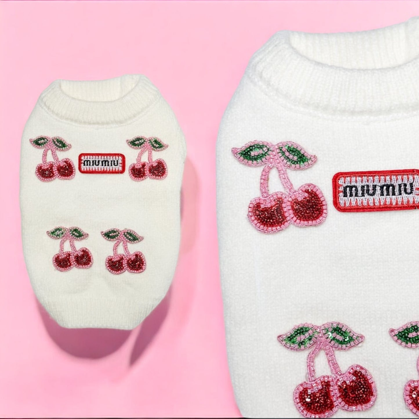 Miu Miu Cherry Sparkle Sweater bearsupreme