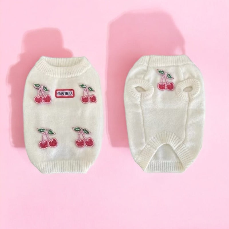 Miu Miu Cherry Sparkle Sweater bearsupreme