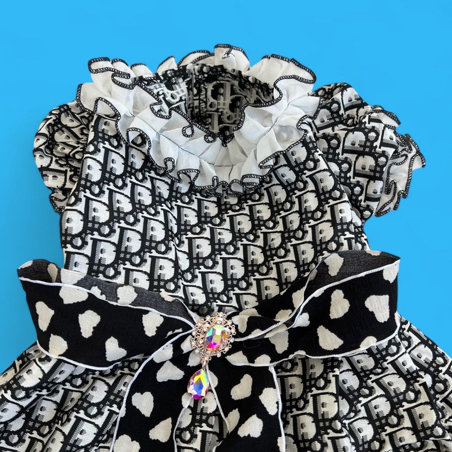 Pawdior couture Frill jewel Dress - bearsupreme