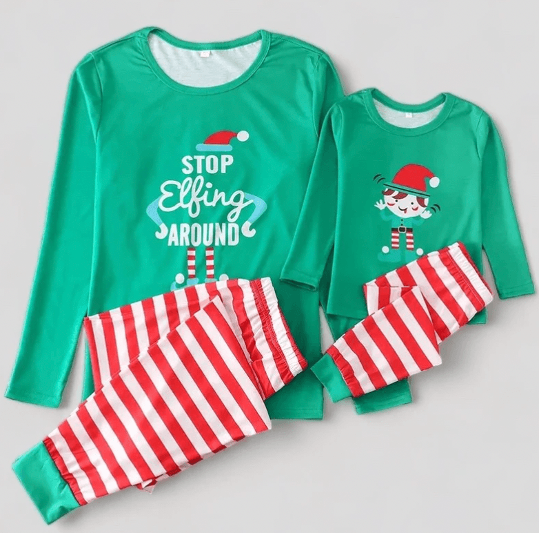 Stop Elfing Around ! Family Pyjama Set bearsupreme